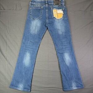 Trinity Ranch Texas Flag Pocket Bootcut Jeans Low Rise Size 9 31x34 Stretch